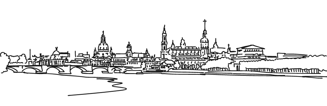 Dresden Skyline Zeichnung Grafik